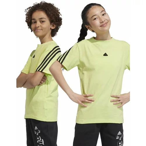 Adidas Dječja pamučna majica kratkih rukava boja: zelena, s uzorkom