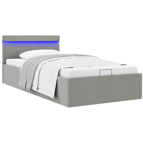  Hidraulični okvir za krevet od tkanine LED svjetlosivi90x200 cm Cijene