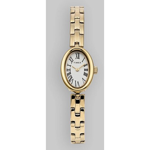 Timex Cavatina Gold Tone Case Bracelet Watch white dial Slike
