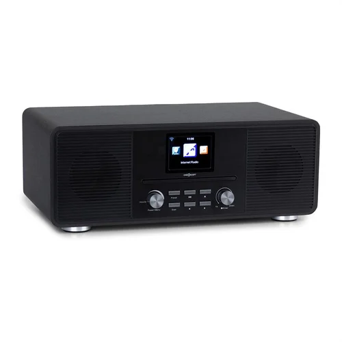 OneConcept Streamo CD, internet radio, 2 x 10 W, WLAN, DAB+, FM, CD player, BT, crni