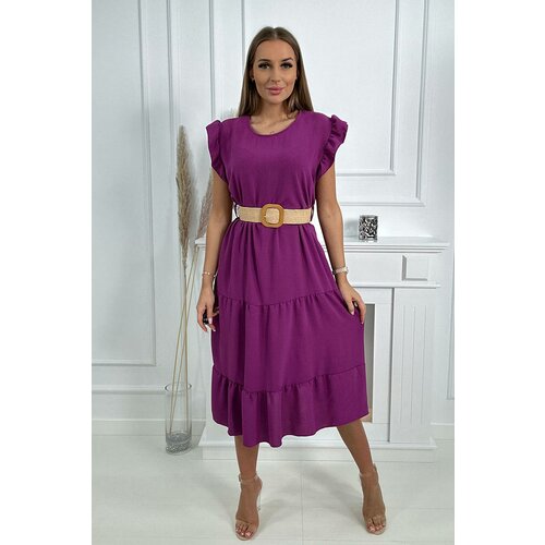 Kesi Dress with ruffles dark purple Slike