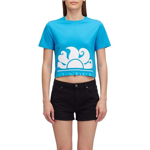 Sundek Majice s kratkimi rokavi Cropped T-Shirt With Maxi Logo Print Vijolična Slike