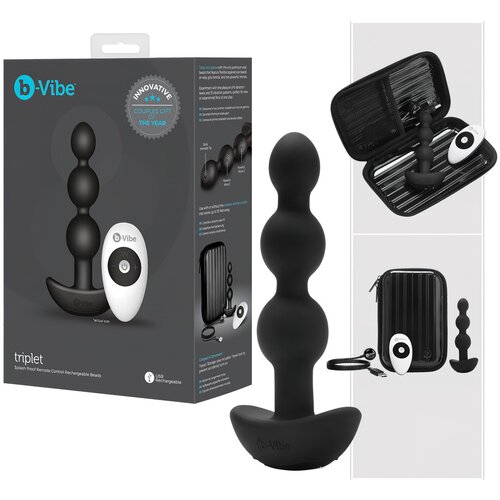 b-Vibe vibracijski analni čep triplet, crni Cijene