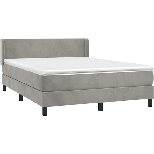  Krevet s oprugama i madracem svjetlosivi 140x190 cm bar&amp;scaron;unasti Slike