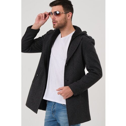 Dewberry PLT8406 MEN'S COAT-PATTERNED ANTHRACITE Cene