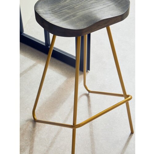 Premier Housewares Barsko stol iz masivnega bresta v zlati barvi/v naravni barvi (vi&amp;scaron;ina sedeža 78 cm) District &amp;ndash; Slike