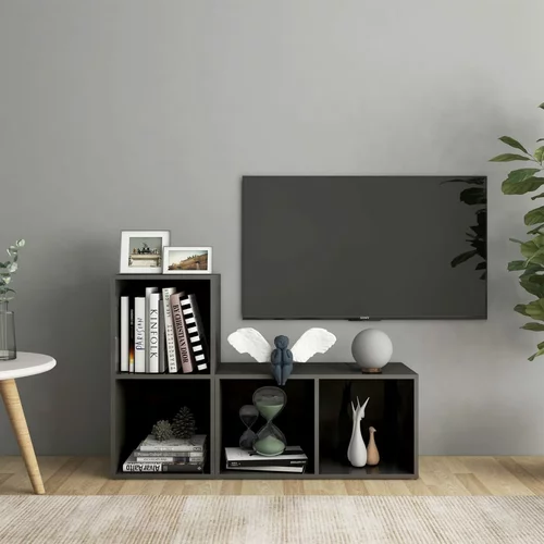 TV ormarići 2 kom visoki sjaj sivi 72 x 35 x 36,5 cm od iverice