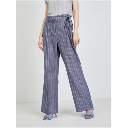 Vero Moda Dark blue striped wide trousers Serena - Ladies Slike