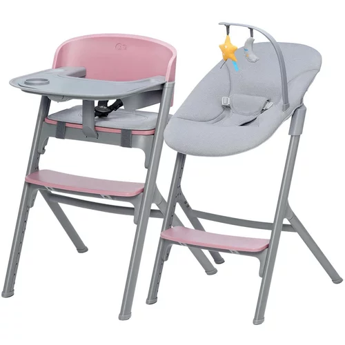 Kinderkraft select otroški stol za hranjenje 3v1 livy™ + calmee™ aster pink