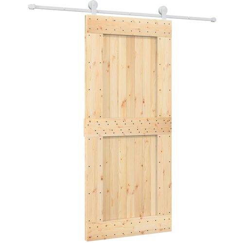 vidaXL drsna vrata s kompletom vodil 90x210 cm trdna borovina, (20999164) Cene