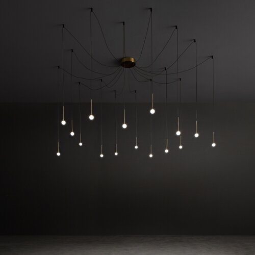 Ideal Lux led luster na sajli lucciola, 16xLED/16W/230V, cri 90, pauk, mesing Slike