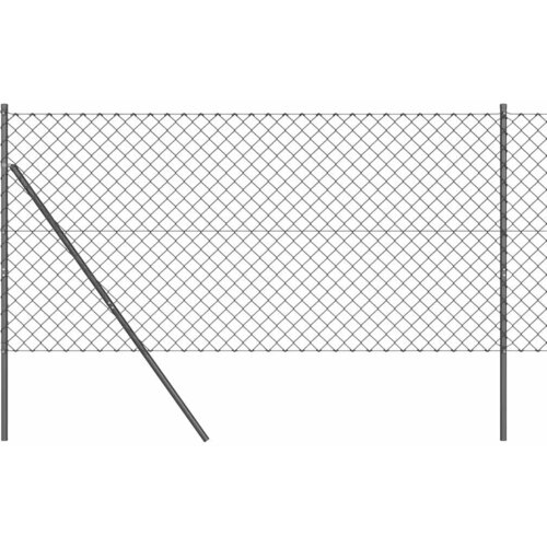  Stup za ogradu Siva 25 x 1,2 m (60 x 60 mm mreža) Čelik i PVC Slike