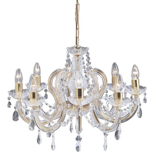 Searchlight Marie Therese Kristalni lestenec z 8 lučmi, polirana medeninasta površina, E14, (22101240) Cene