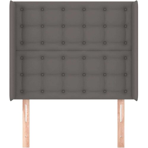 Uzglavlje s u&amp;scaron;ima sivi 93x16x118/128 cm od umjetne kože Slike