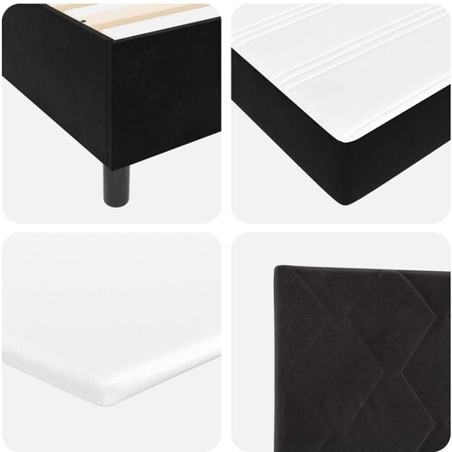 vidaXL Box Spring postelja z vzmetnico Črna 120x200 cm Žamet Cene