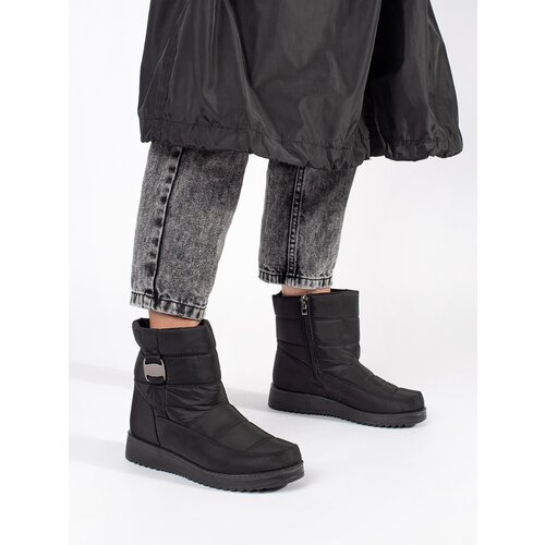 Shelvt Women's black comfortable snow boots Cene