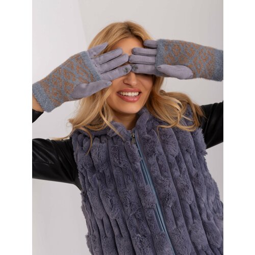 Fashion Hunters Grey touch gloves with coating Slike