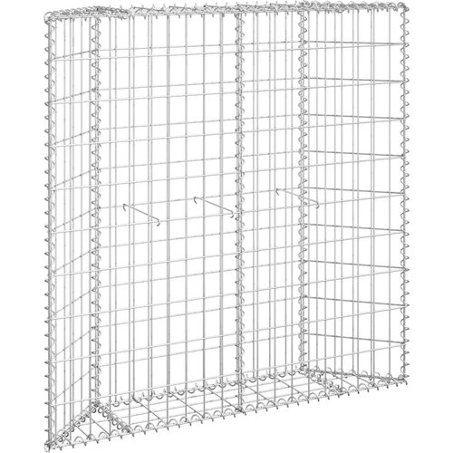 VidaXL trapezna gabionska gredica od pocinčanog čelika 100x20x100 cm Slike