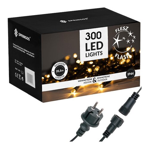 springos Lučke za božično drevesce 24m topla bela, bliskavica hladno bela 300 LED božična razsvetljava IP44, (21638413) Cene