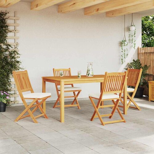  Sklopiva stolica s jastukom 4 pcs Bijelo 49 x 57,5 x 92 cm Slike
