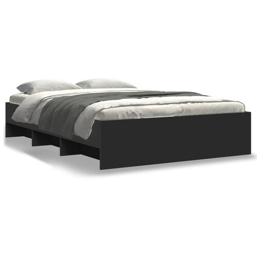 VidaXL Okvir za krevet crni 120x190 cm konstruirano drvo Slike