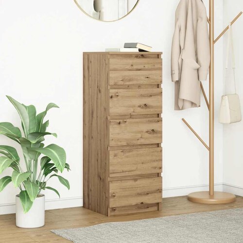 VidaXL Komoda s predali artisan hrast 37,5x35x99 cm inženirski les Slike