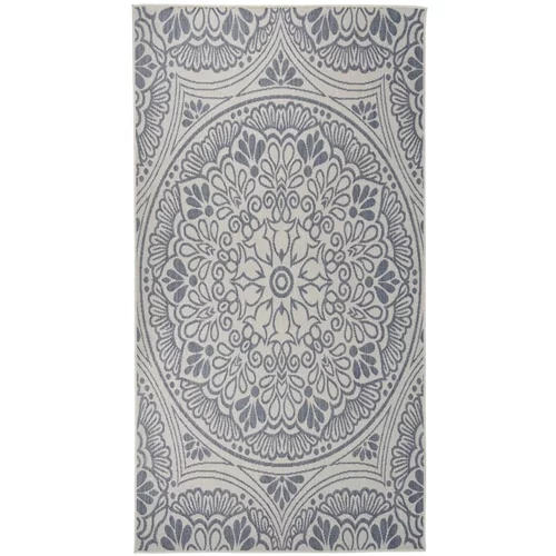 Vanjski tepih ravnog tkanja 80 x 150 cm plavi s uzorkom
