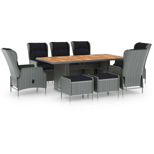  9-dijelni vrtni blagovaonski set od poliratana svjetlosivi Cijene