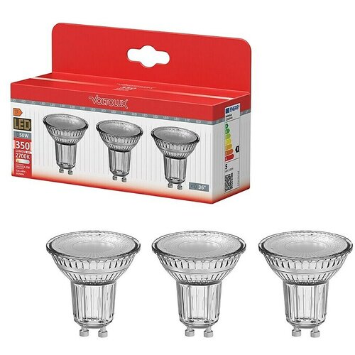 VOLTOLUX Set LED svjetiljki (GU10, Bez prigušivanja, Topla bijela, 350 lm, 4,3 W, 3 Kom.) Cijene