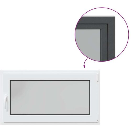 Prozor za podrum RISOR Antracit 110 x 50 cm PVC i staklo - Antracit 110 x 50 cm (trostruki sloj) Naginjanje i okretanje desno Slike