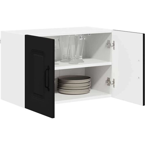 VidaXL Zidni kuhinjski ormarić s policom 2 pcs Crna 60 x 31 x 40 cm Slike