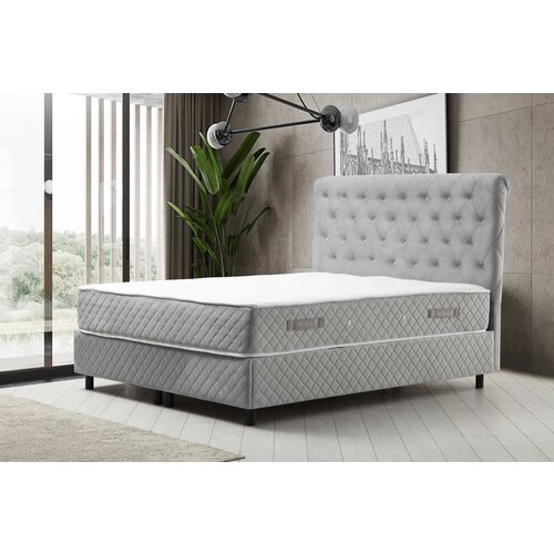 Hanah home Sonata 90 x 190 - Grey Grey Single Bed Base & Headboard Slike