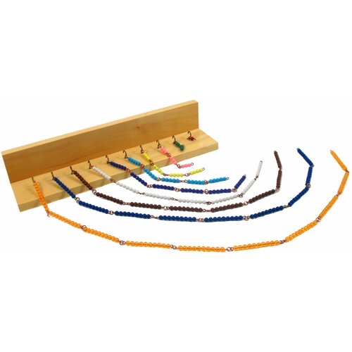 Montessori Montesori Šareni lančići za računanje i drveno postolje sa kukama Slike