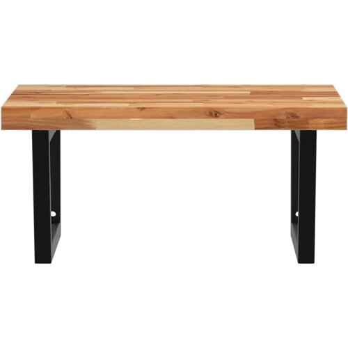  Zidna polica za umivaonik od čelika i masivnog bagremovog drva Smeđa 60 x 60 x 4 cm Slike
