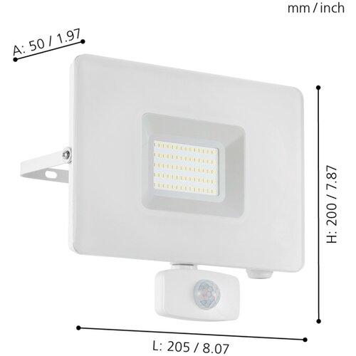 Eglo Faedo 3 vanjska/reflektor, led, 50w, sa senzorom, bijela Cene