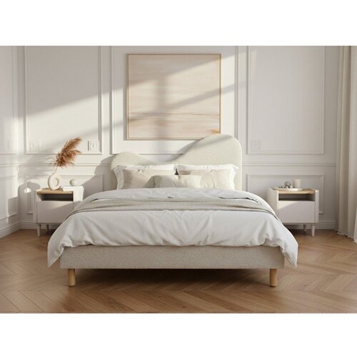 Bobochic Paris Bež oblazinjena oblazinjena zakonska postelja z letvenim dnom 180x200 cm Celina &amp;ndash; Slike
