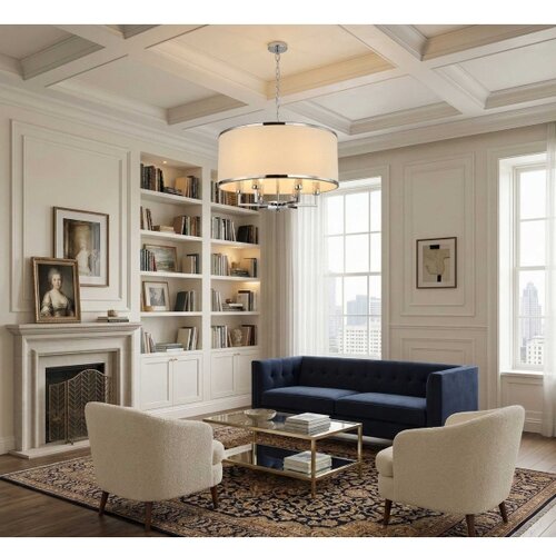 Open Design OR80216 - Luster na lancu CASA 6xE14/15W/230V krem/sjajni hrom Slike