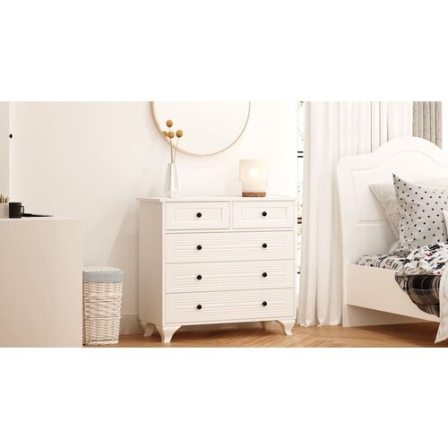Hanah home Rb-119 matte white dresser Cene