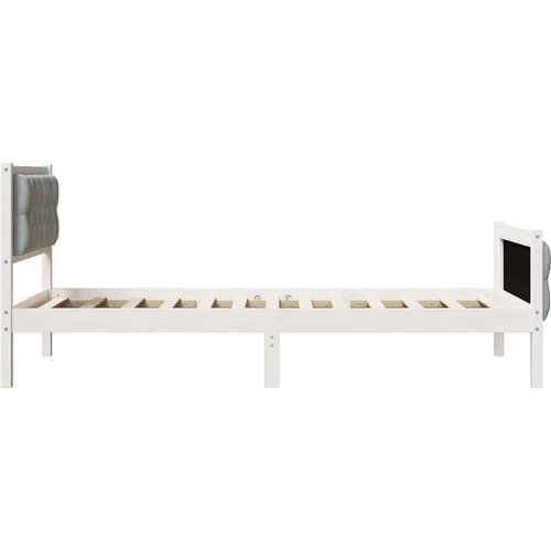  Krevetna konstrukcija s uzglavljem Svijetlo siva 90 x 200 cm Bijela Slike