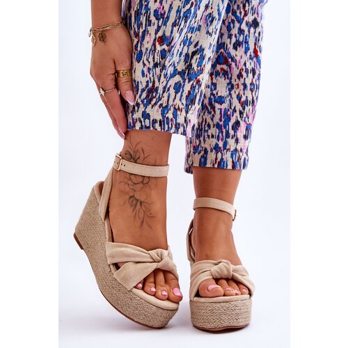 Kesi Women's Wedge Sandals Kendall Beige Slike