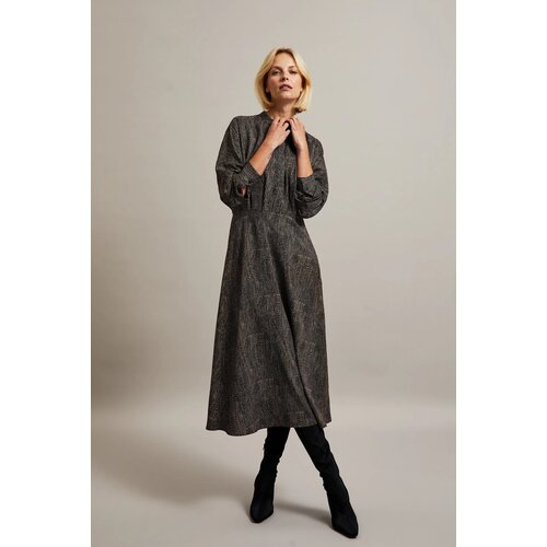 Moodo Women&amp;#039;s elegant midi dress with small dots - black Slike