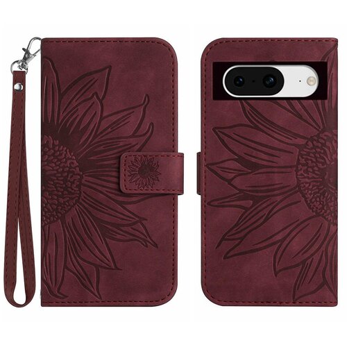 INORCO Etui za telefon denarnica z natisom za Google Pixel 8, usnjen ovitek za stojalo, odporen proti padcem, s trakom za roko, (22036148) Slike