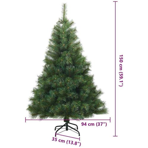 VidaXL Umjetno božićno drvce s nogom Zelena 150 cm PVC, čelik Slike