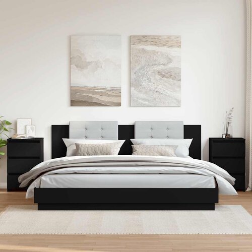  Noćni ormarići 2 kom crni 40 x 35 x 62,5 cm konstruirano drvo Cijene