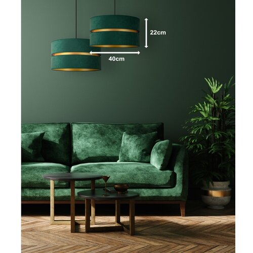  Duolla - Luster na sajli DUO 1xE27/15W/230V prečnik 40 cm, zelena/zlatna Slike