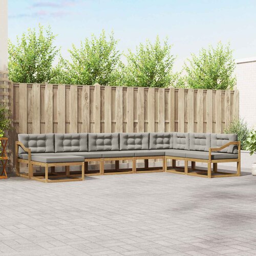  Set vanjskih sofa 8 kom. Bijela i svjetlosiva 404 x 245,5 x 73 cm Slike