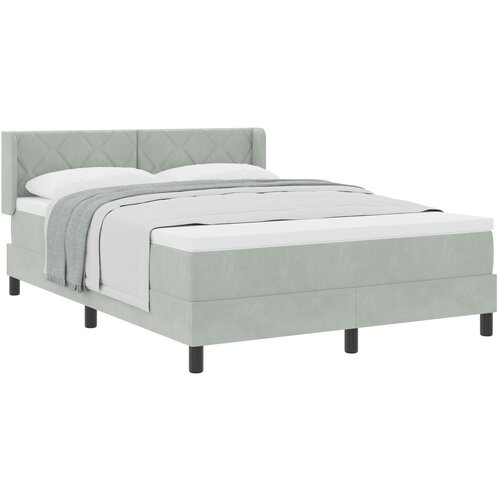 vidaXL Box Spring Krevet s Madracom Svjetlosiva 140x200 cm Baršun Cijene