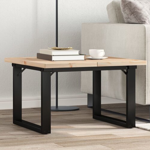 VidaXL Stolić za kavu O-oblika 60x60x40 5 cm od borovine i željeza Slike