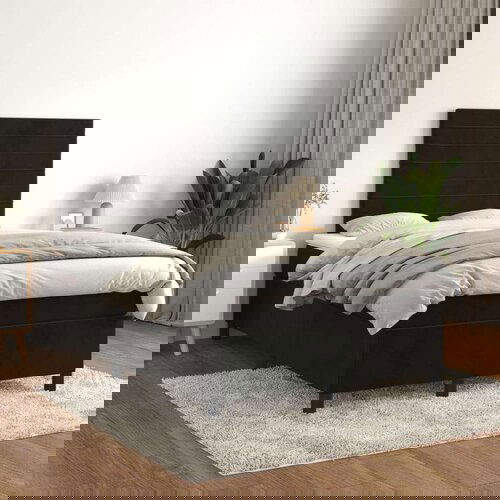 Box spring krevet s madracem crni 120 x 200 cm bar&amp;scaron;unasti Slike
