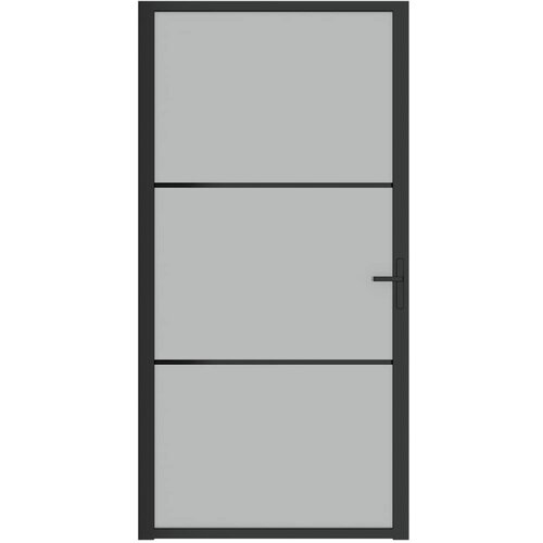  Unutarnja vrata 102,5 x 201,5 cm crna od mat stakla i aluminija Slike